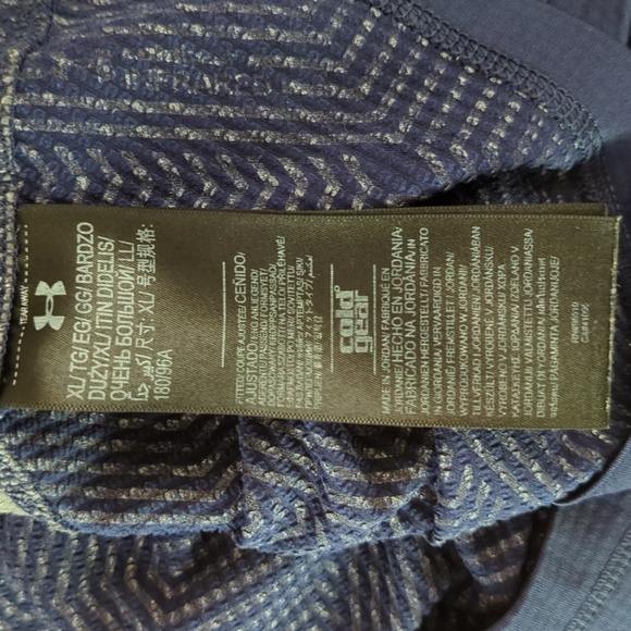 Men's Under Armour ColdGear 1/4 Zip Mock Neck Navy / Gray Pullover Size XL - Picture 6 of 7
